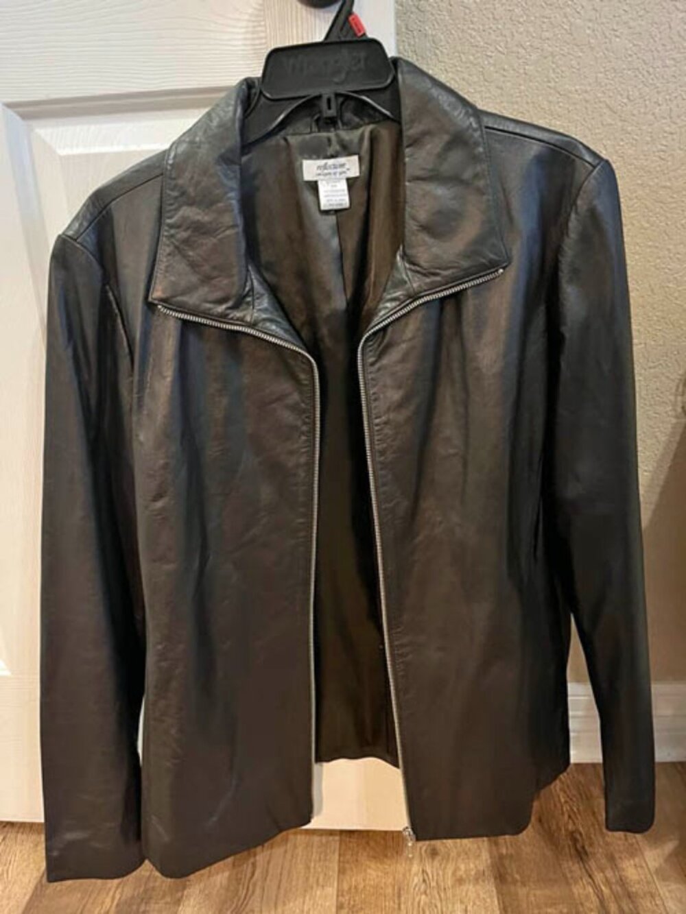 Women's black leather jacket size 20